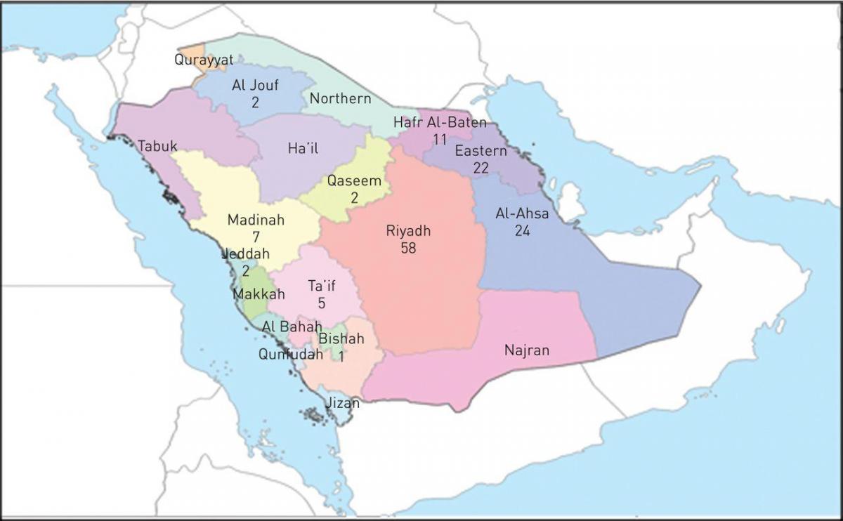 Mapa al ahsa Saudijske Arabije