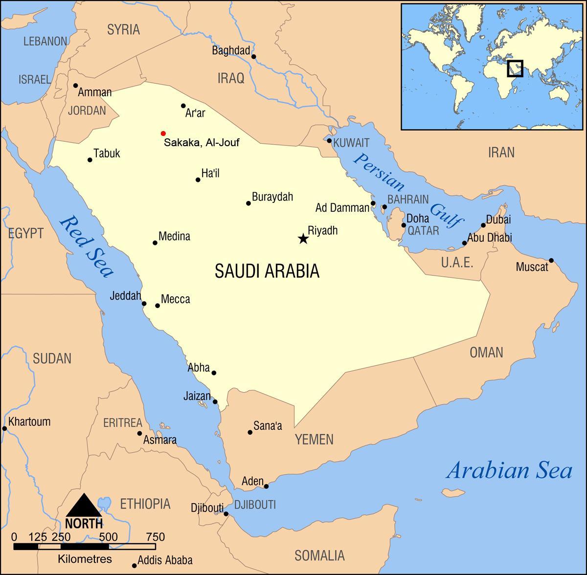 al jouf kartu u Saudijskoj Arabiji