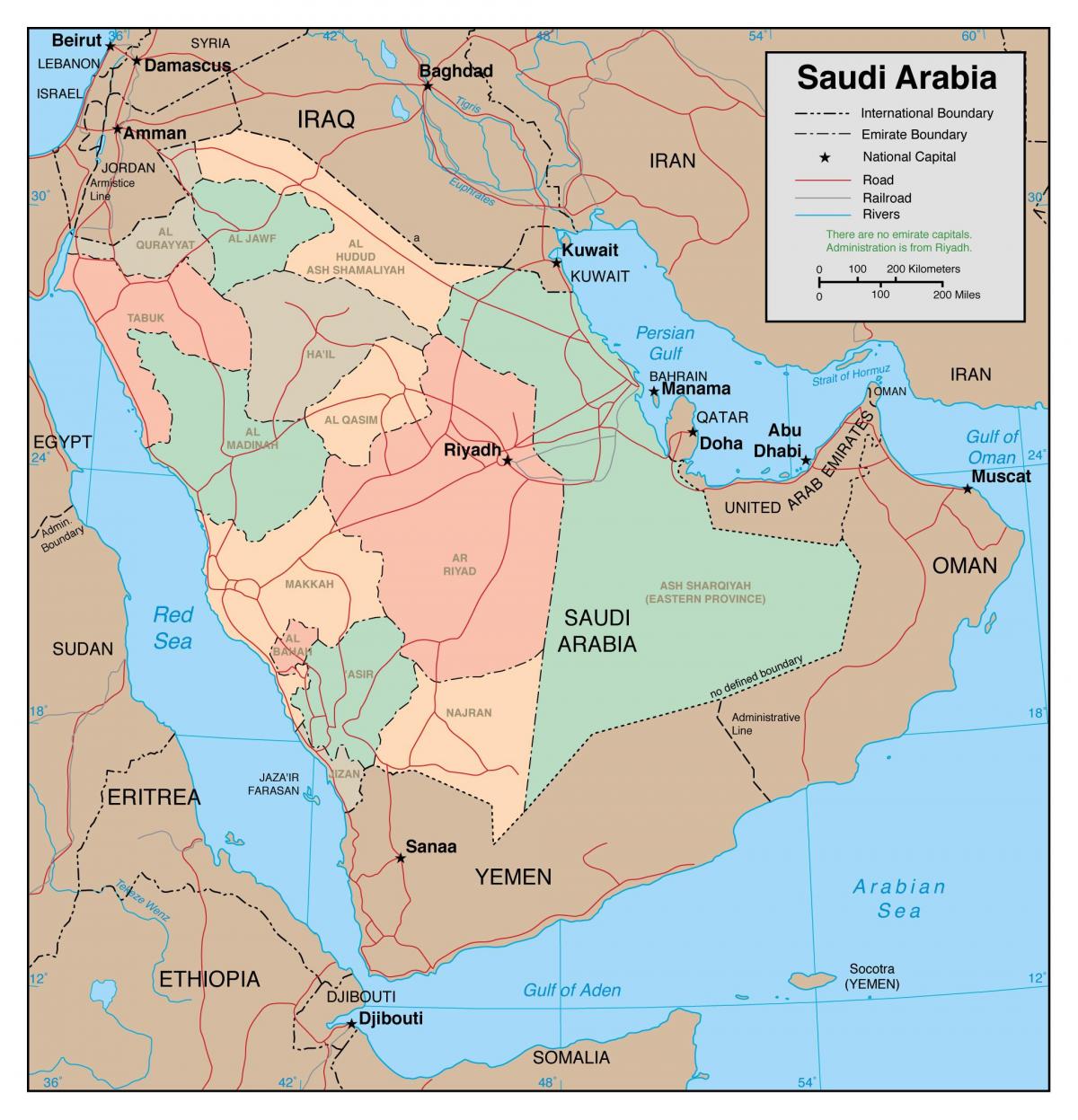 pokažemo mapu Saudijske Arabije