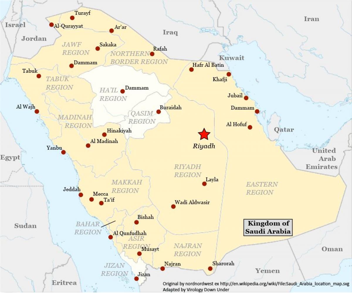 Mapa najran Saudijske Arabije