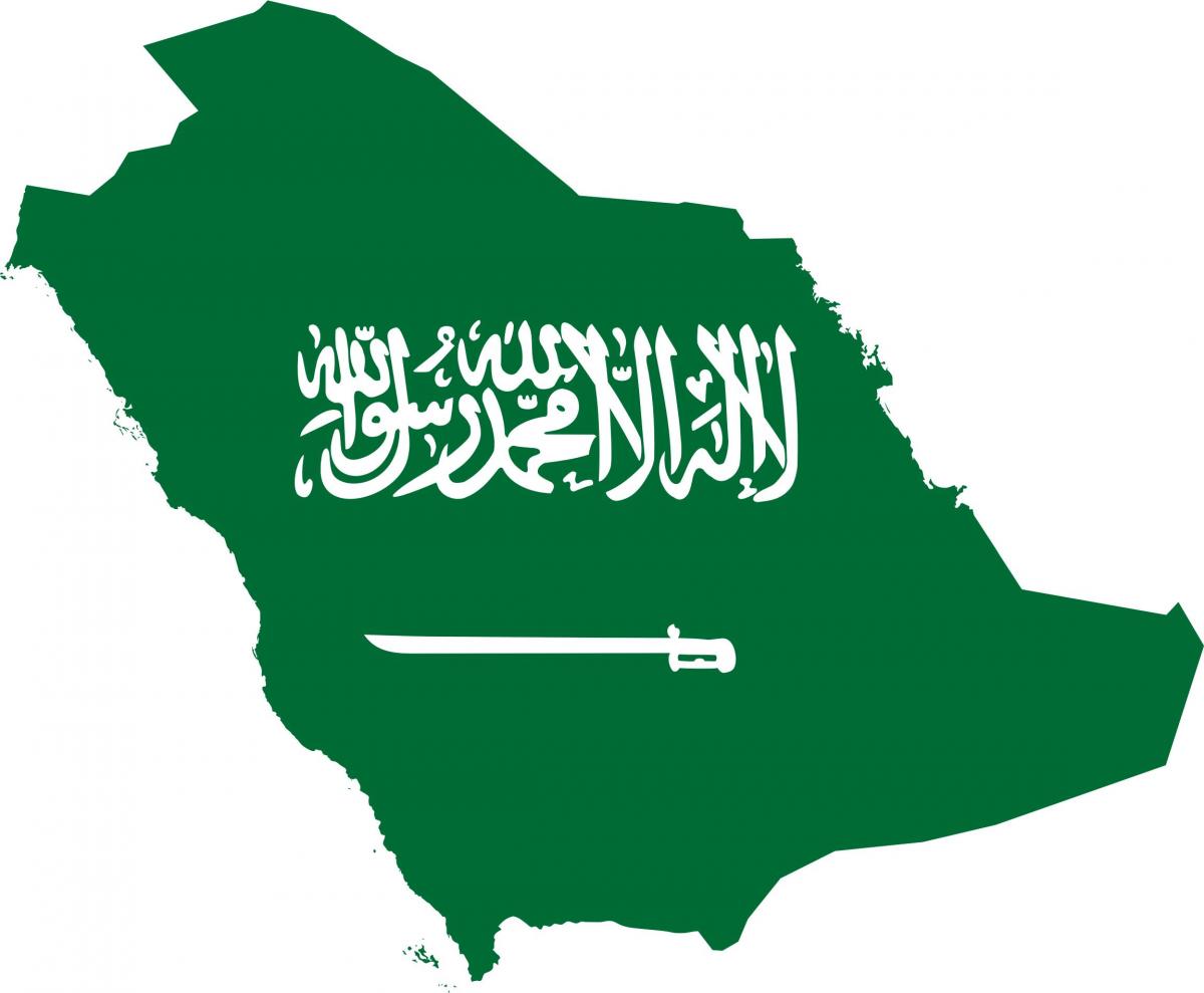 Saudijske Arabije mapu zastavu