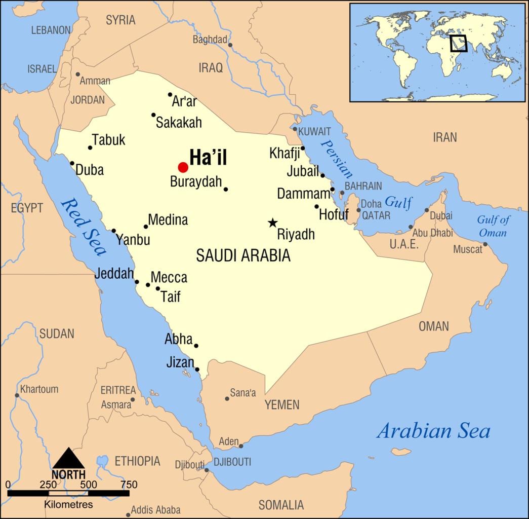 mapa hail Saudijske Arabije