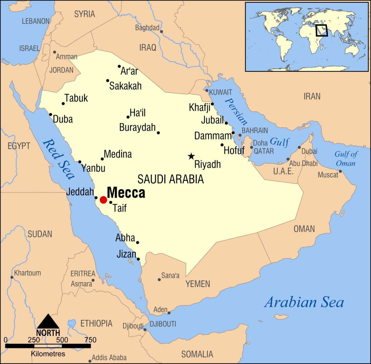 mapa meki, u Saudijsku Arabiju