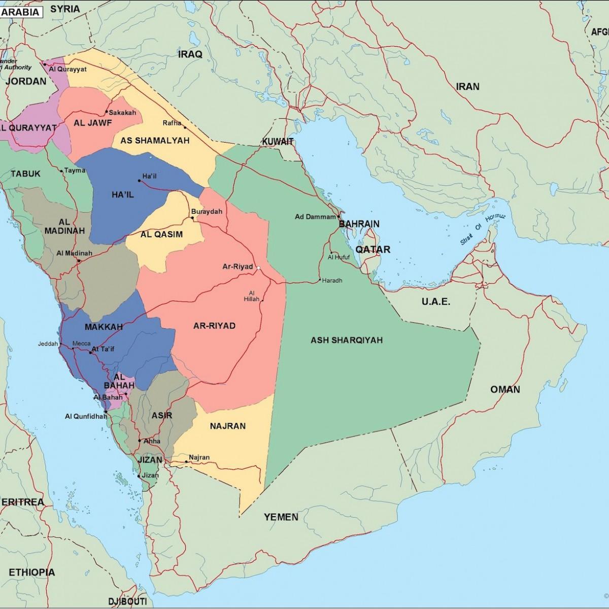 Mapi Saudijske Arabije gradova