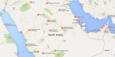 Saudijske Arabije aerodrome mapu