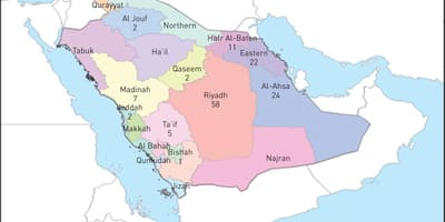 Mapa al ahsa Saudijske Arabije