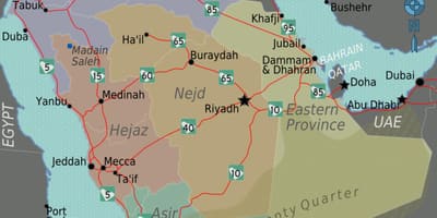 KSA mapa sa gradovima