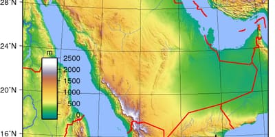 Mapi Saudijske Arabije elevacija