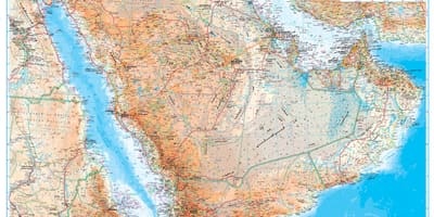Mapi Saudijske Arabije topografske